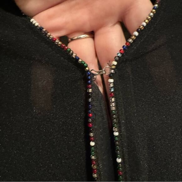 Vintage Y2K Whimsigoth Fairy Grunge Sheer Beaded Clasp-Close Overlay by Malibu - Picture 9 of 14